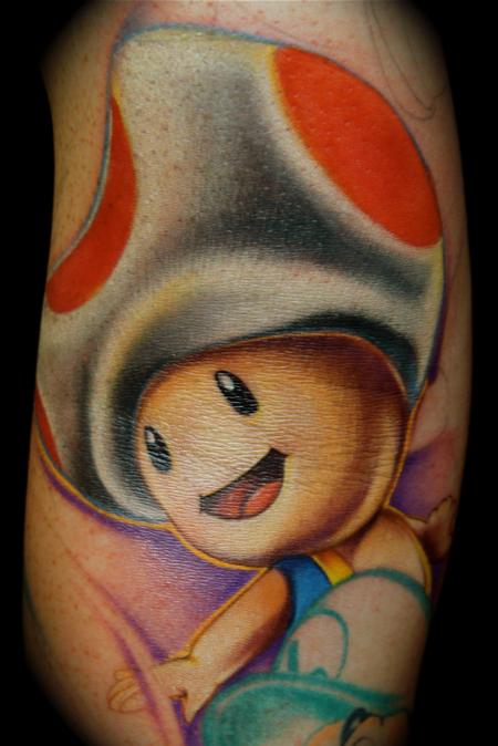 Mike Demasi - Toad from Super Mario Brothers Color Tattoo Mike DeMasi Art Junkies Tattoo